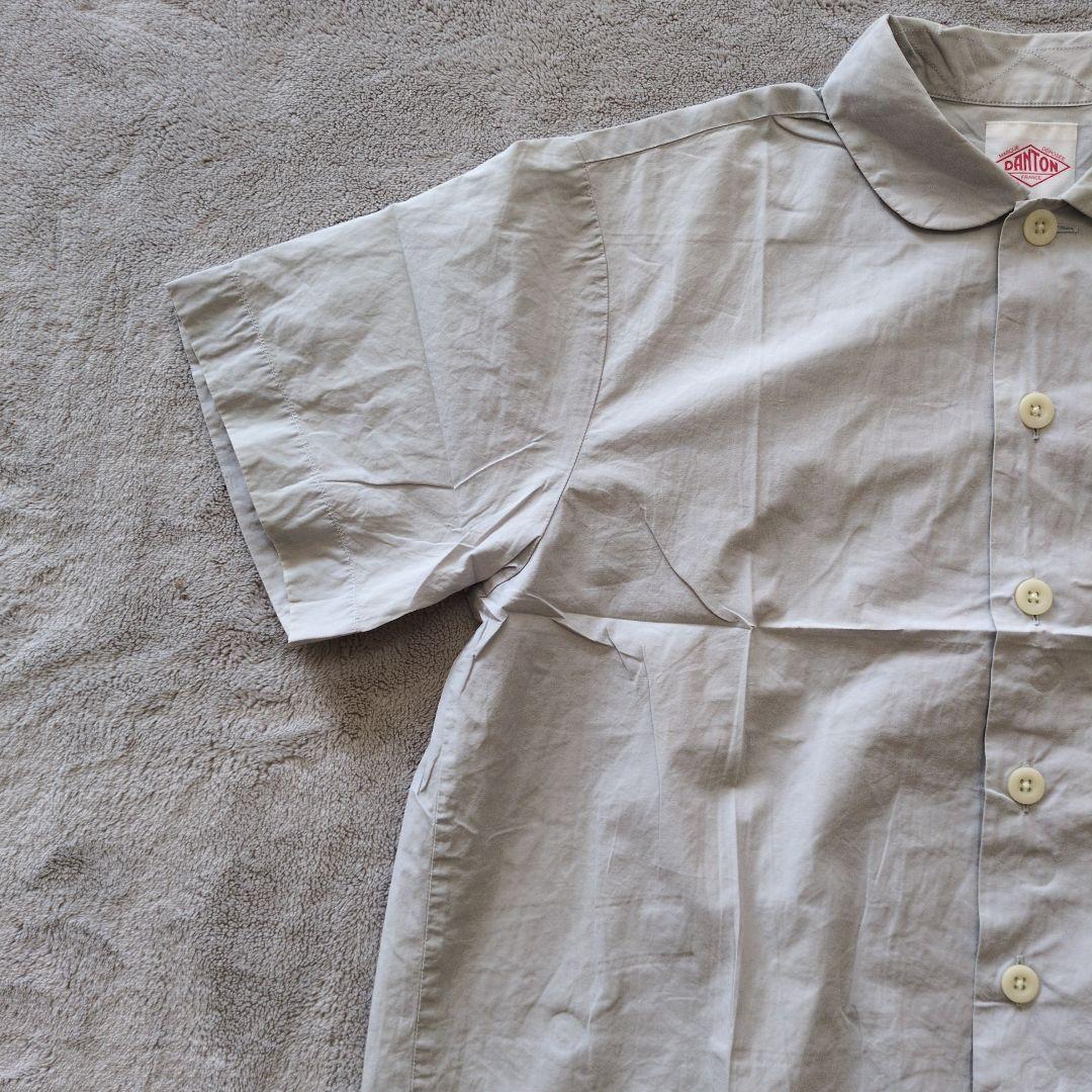 ダントン　DANTON　コットンポプリン半袖シャツ　ラウンドカラー　2枚セット