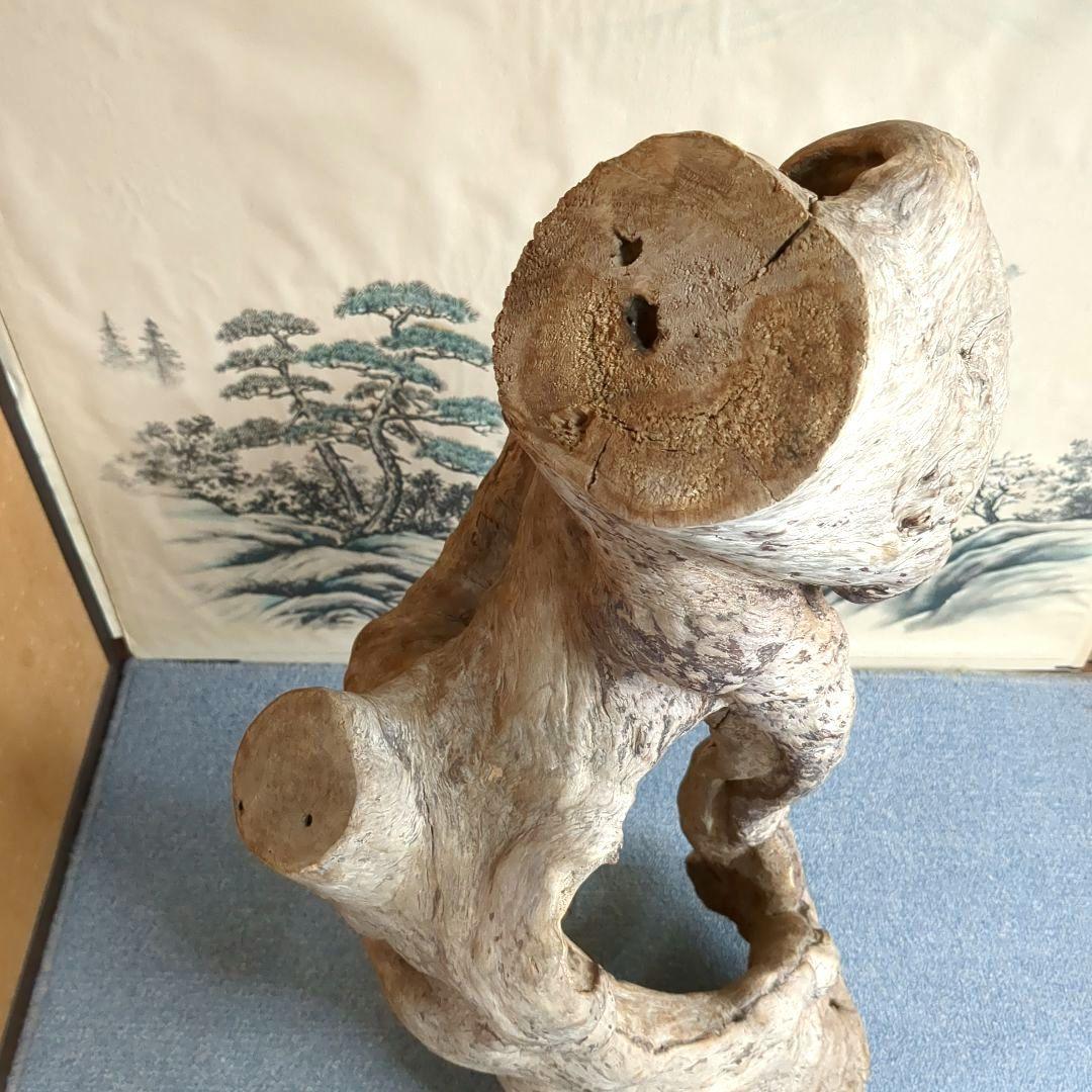 ユニークな天然木の置物 巨大オブジェ 高さ約80cm