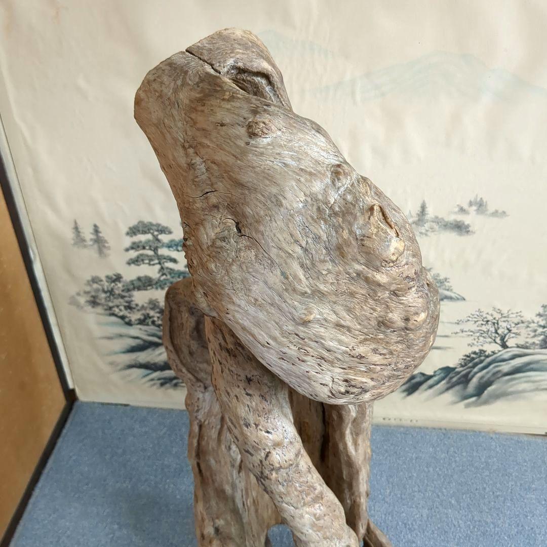 ユニークな天然木の置物 巨大オブジェ 高さ約80cm