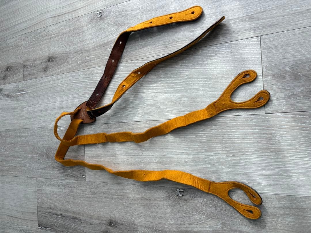 KAPITAL レザー×ウールサスペンダー