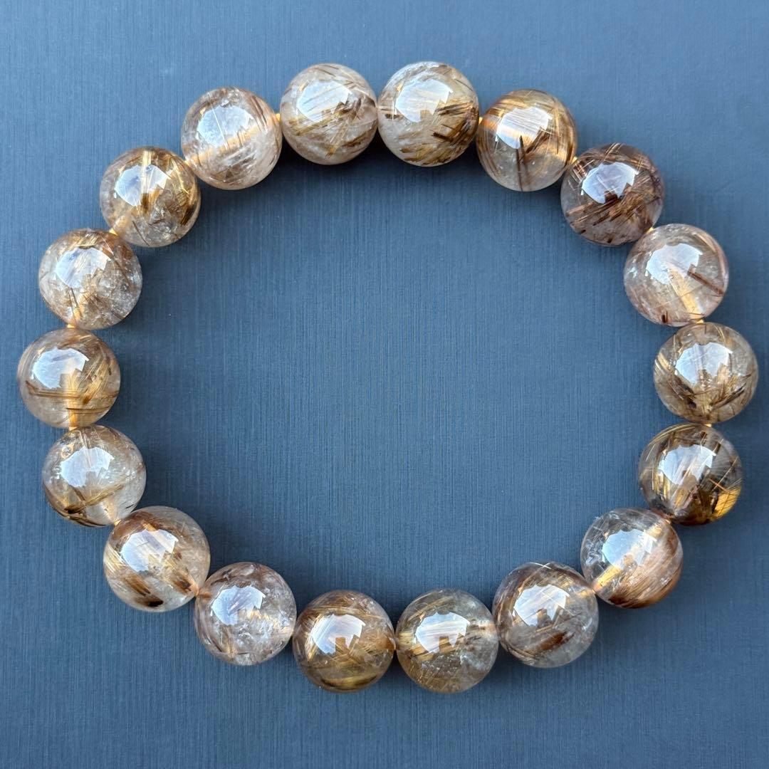 タイガータイチンルチルクォーツ 約11.5〜12.0mm A4801