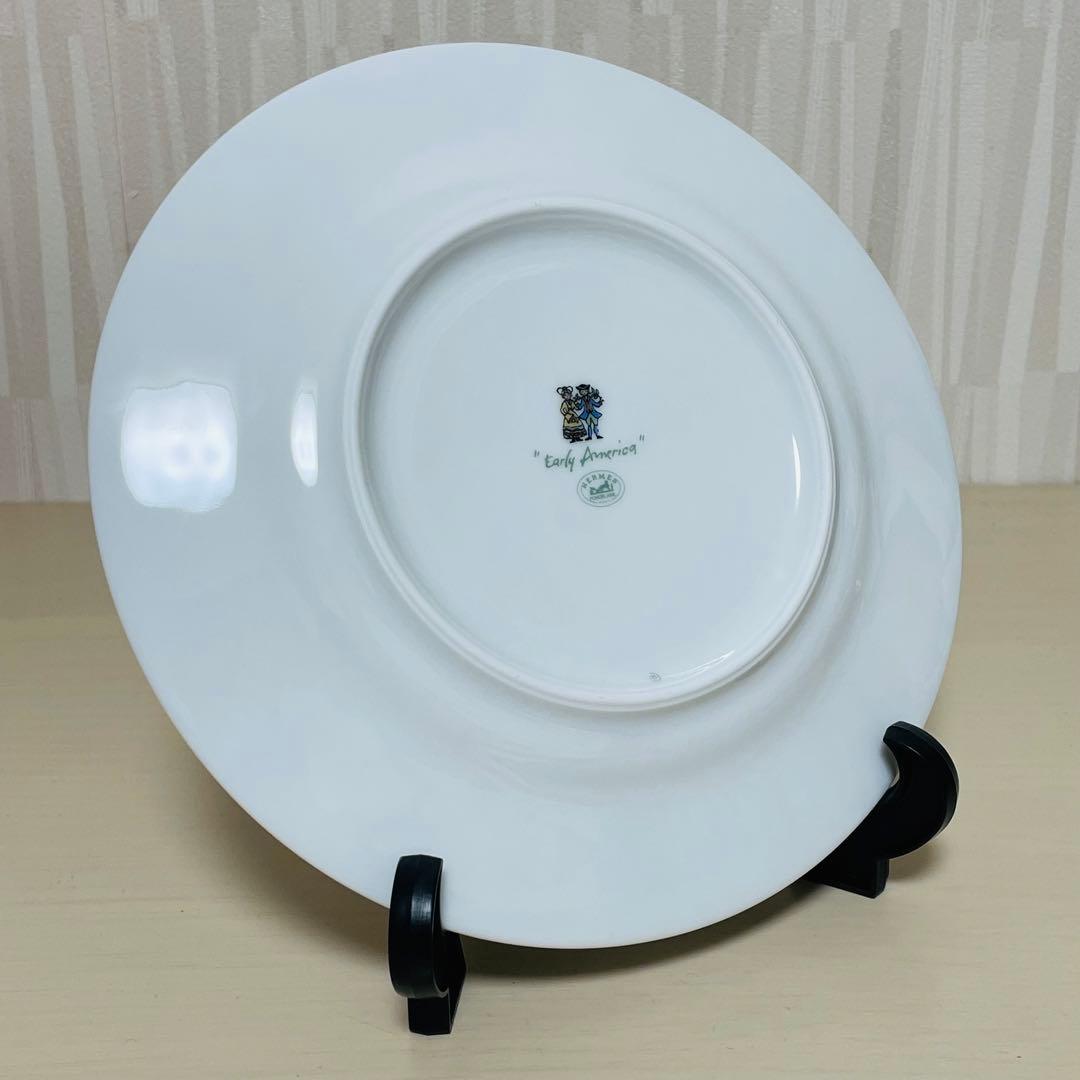 未使用 HERMES エルメス アーリーアメリカ プレート 皿 ペア 2枚セット