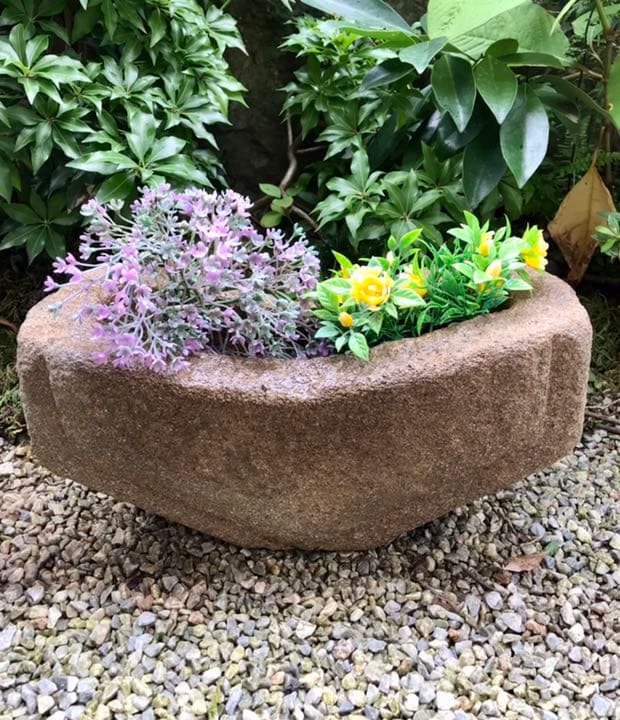 【石鉢・寄せ植え鉢・多肉植物用鉢】造園水石飾り石ガーデニングバードバス箱庭