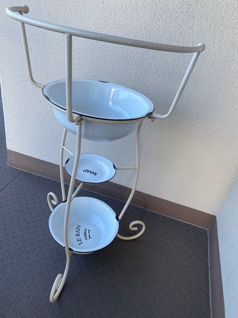 フレンチ カントリー ホーロー 洗面器&ウォッシュスタンド ボウル アンティーク