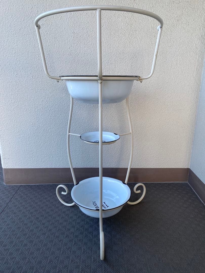 フレンチ カントリー ホーロー 洗面器&ウォッシュスタンド ボウル アンティーク