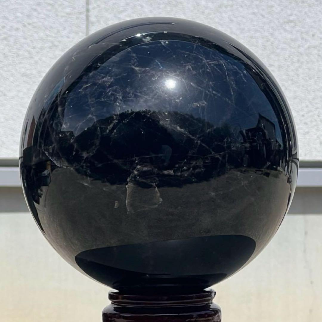 ✮極みの逸品✮✨漆黒玉超ハイパワー 黒水晶✨スターモリオン 黒水晶 丸玉 天然石
