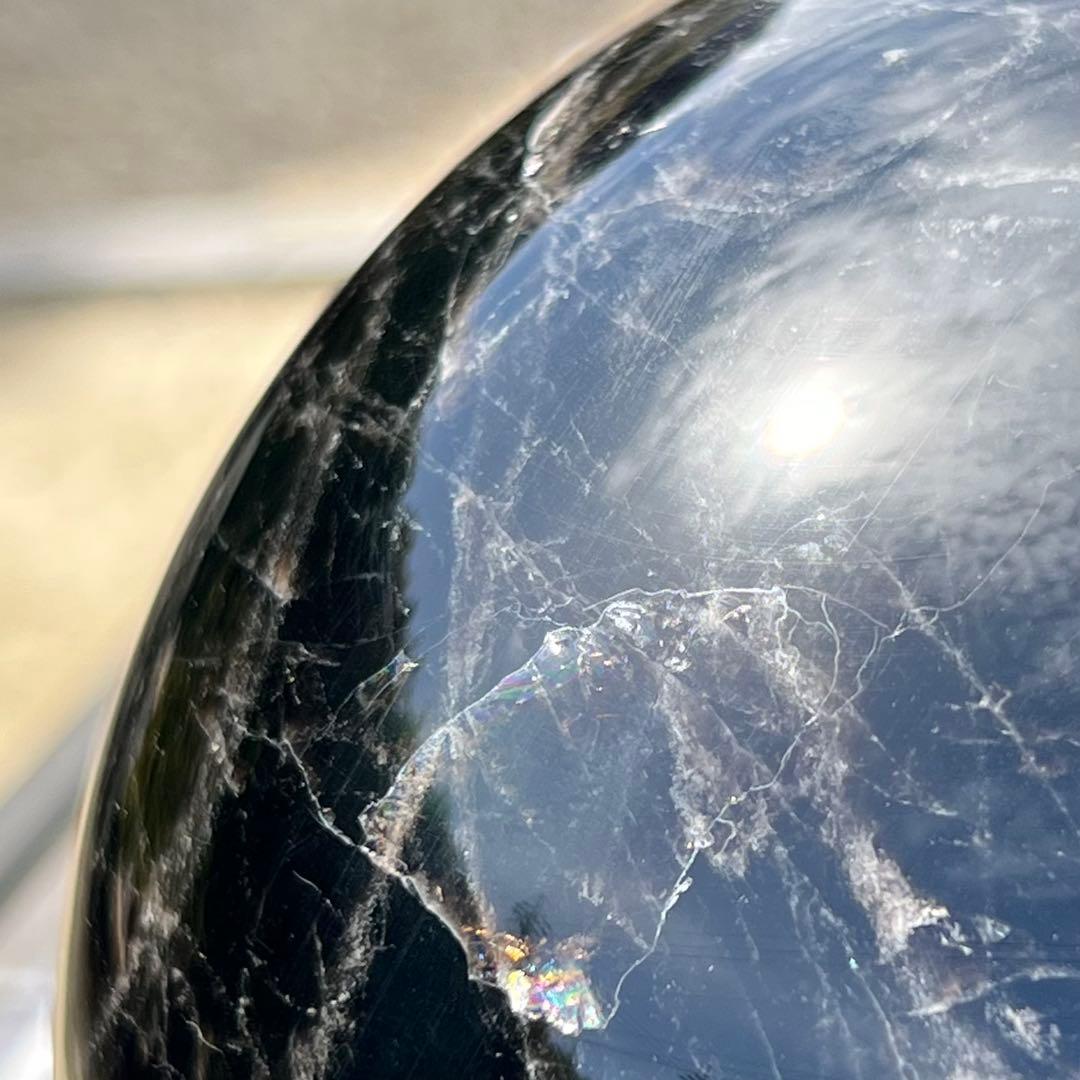 ✮極みの逸品✮✨漆黒玉超ハイパワー 黒水晶✨スターモリオン 黒水晶 丸玉 天然石