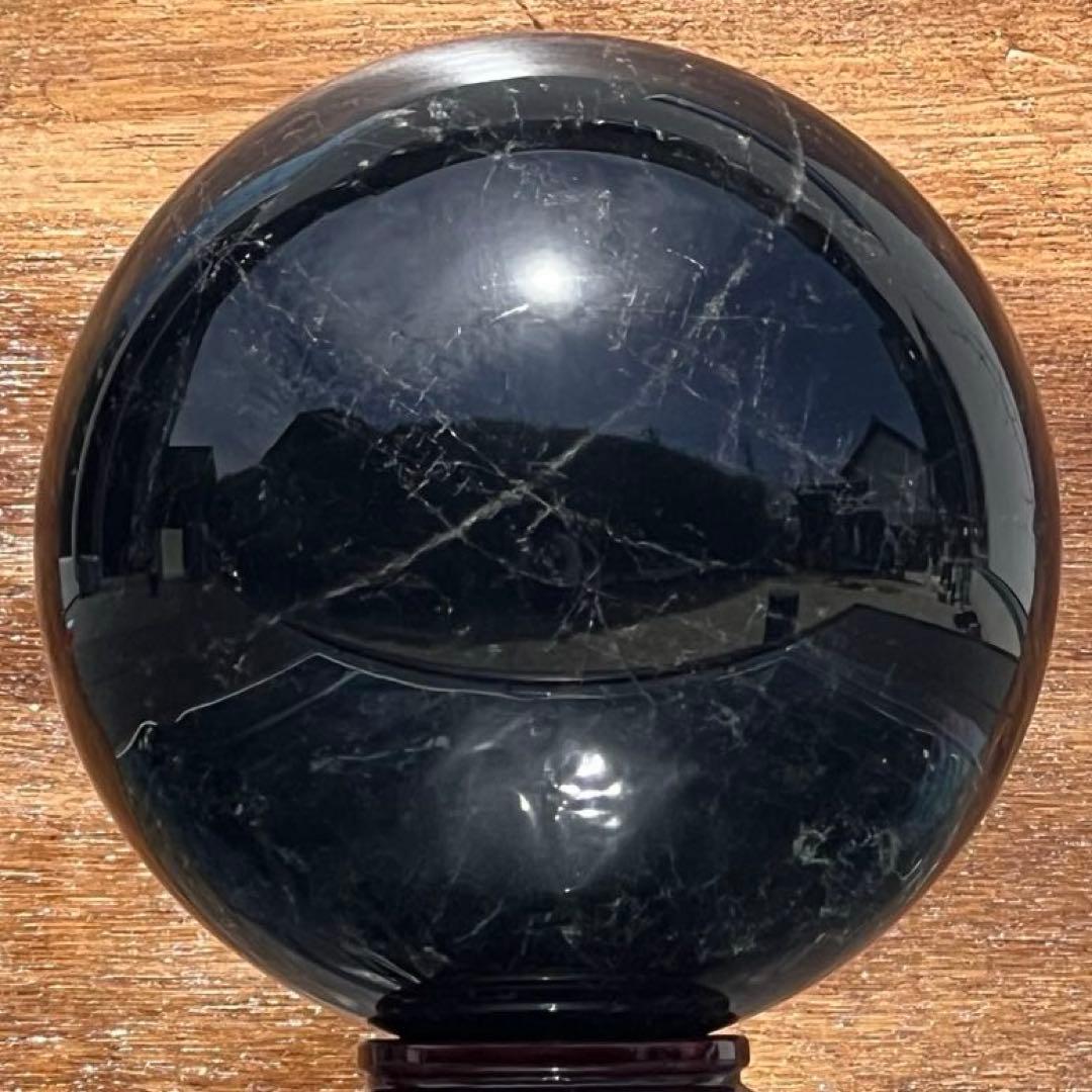 ✮極みの逸品✮✨漆黒玉超ハイパワー 黒水晶✨スターモリオン 黒水晶 丸玉 天然石