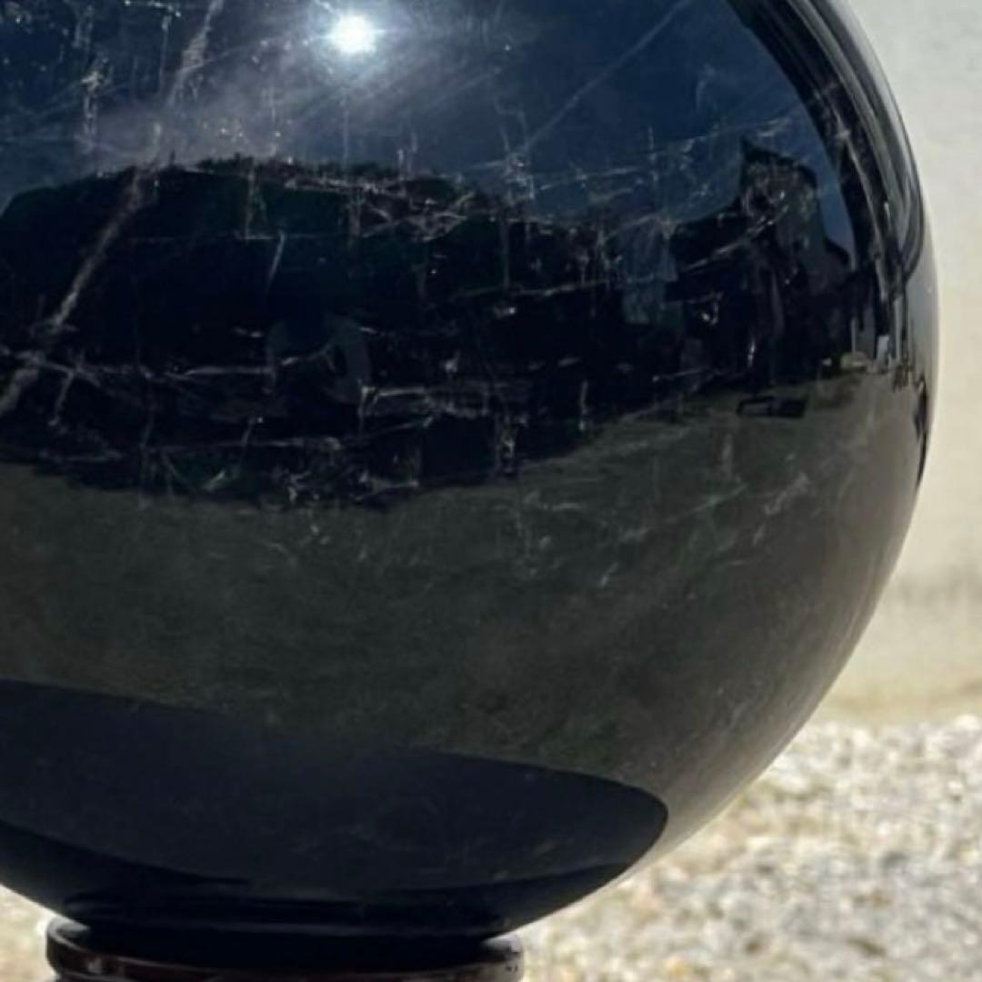 ✮極みの逸品✮✨漆黒玉超ハイパワー 黒水晶✨スターモリオン 黒水晶 丸玉 天然石