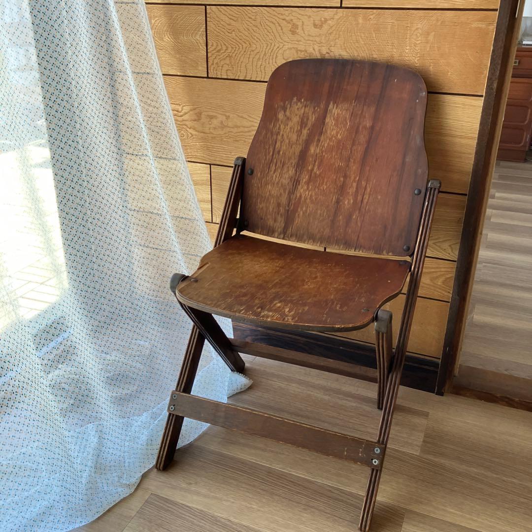 アンティーク　折り畳みたチェア　木製