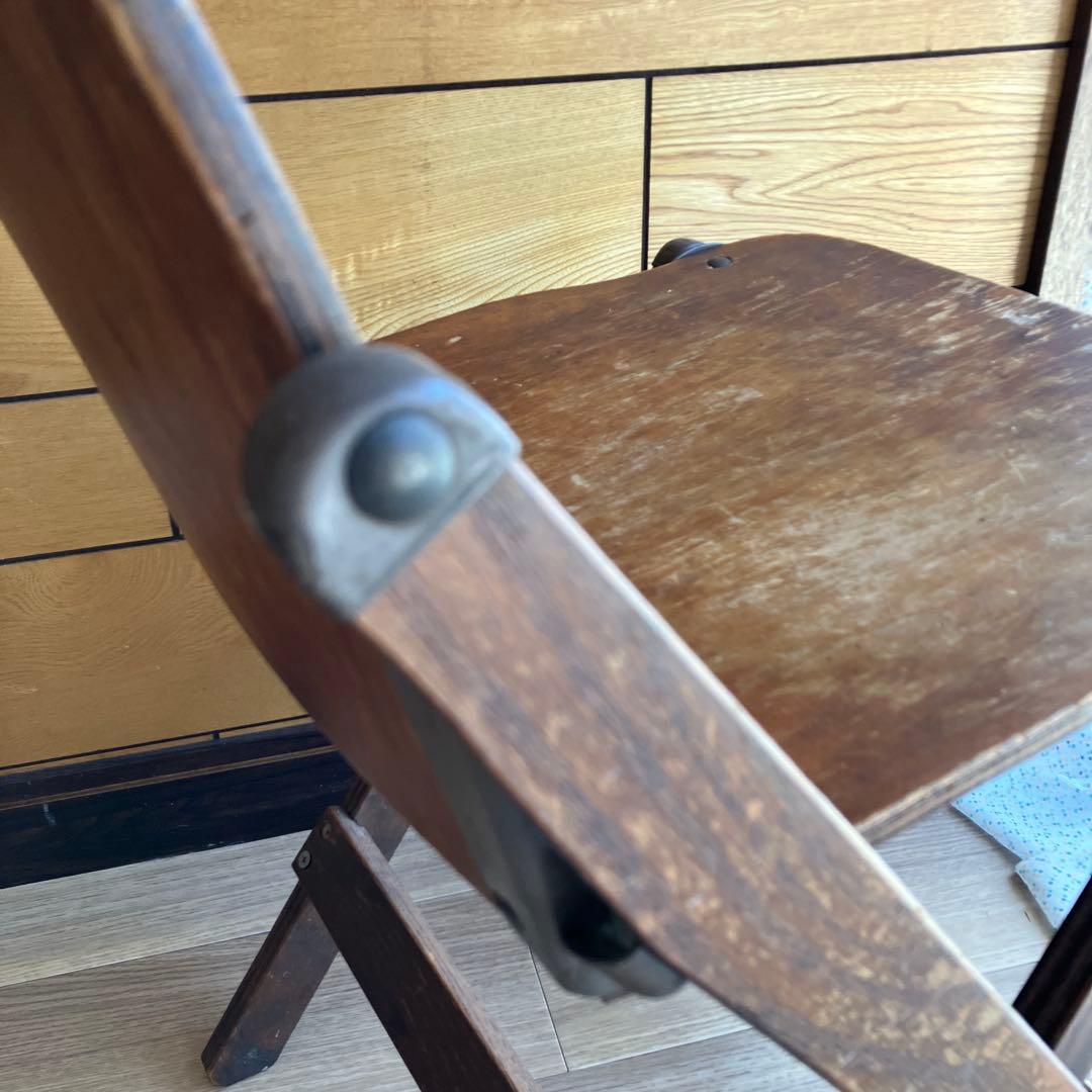 アンティーク　折り畳みたチェア　木製