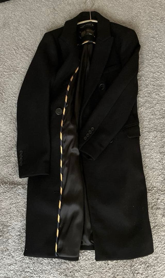 ZARA Woman MANTECO黒 ダブルチェスターコート L Large