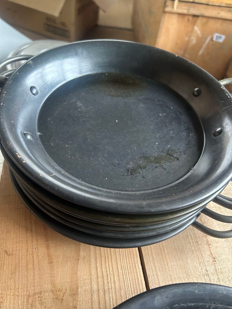 鉄製 グリルパン 6枚セット 取っ手付きΦ240送料無料
