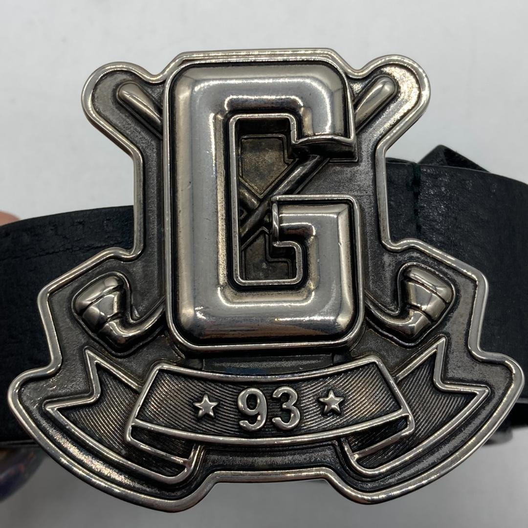 ▼GUCCI レザーベルト　Gバックル　223896　グッチ　ブラック