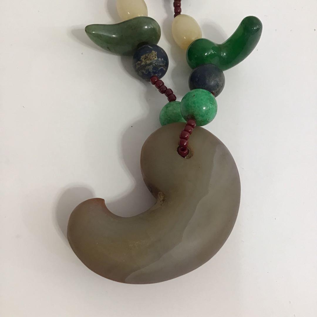 アンティーク　出土品　瑪瑙　勾玉　ネックレス　古墳時代　古代　浪漫　神話