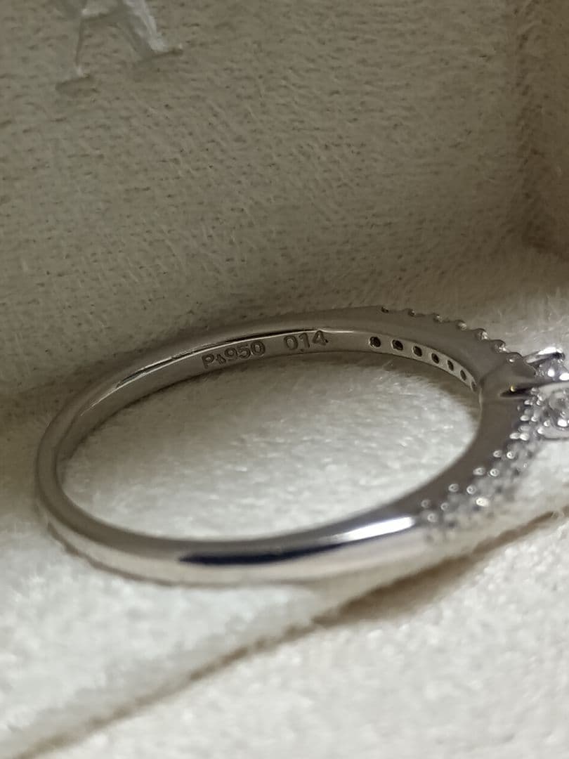 ヴァンドーム青山 Pt950 ダイヤモンド 一粒ダイヤ ハーフエタニティ リング