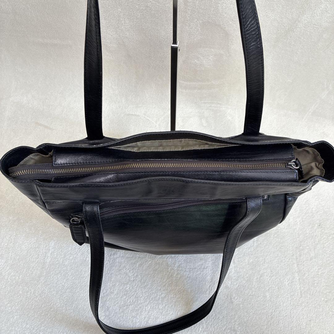 Dakota ダコタブラックレーベル　レザートートバッグ　肩掛け　A4 ブラック