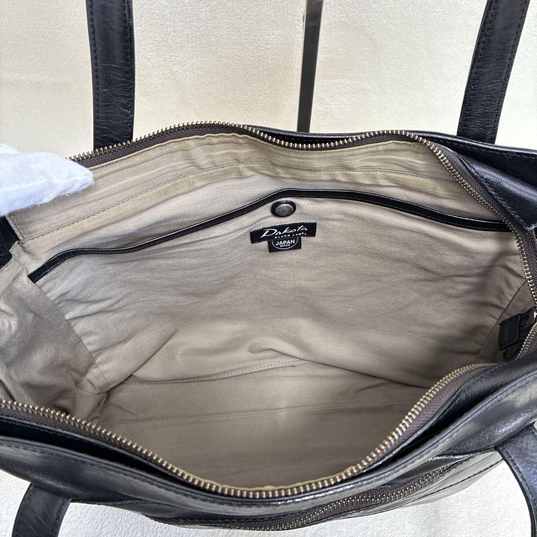 Dakota ダコタブラックレーベル　レザートートバッグ　肩掛け　A4 ブラック
