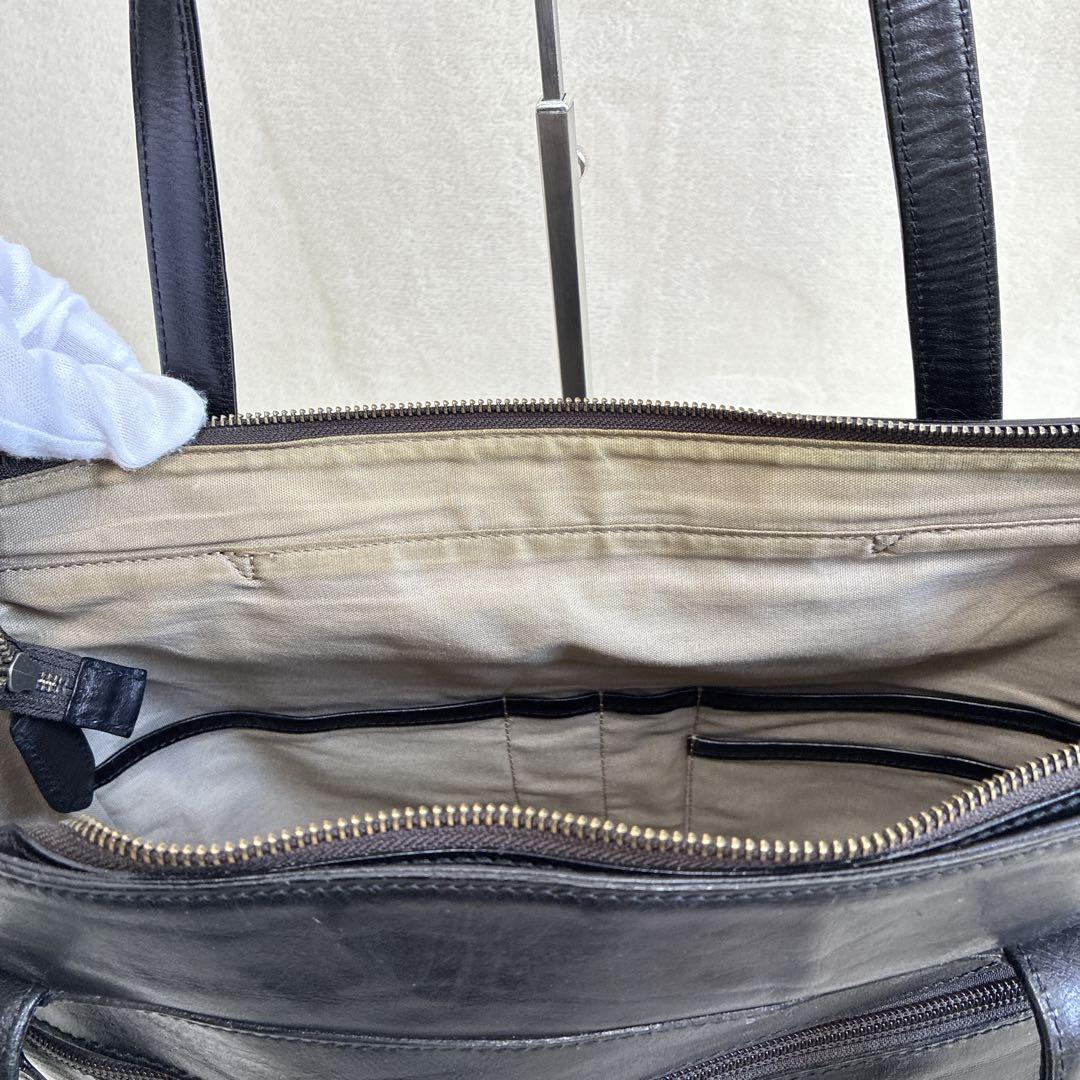 Dakota ダコタブラックレーベル　レザートートバッグ　肩掛け　A4 ブラック