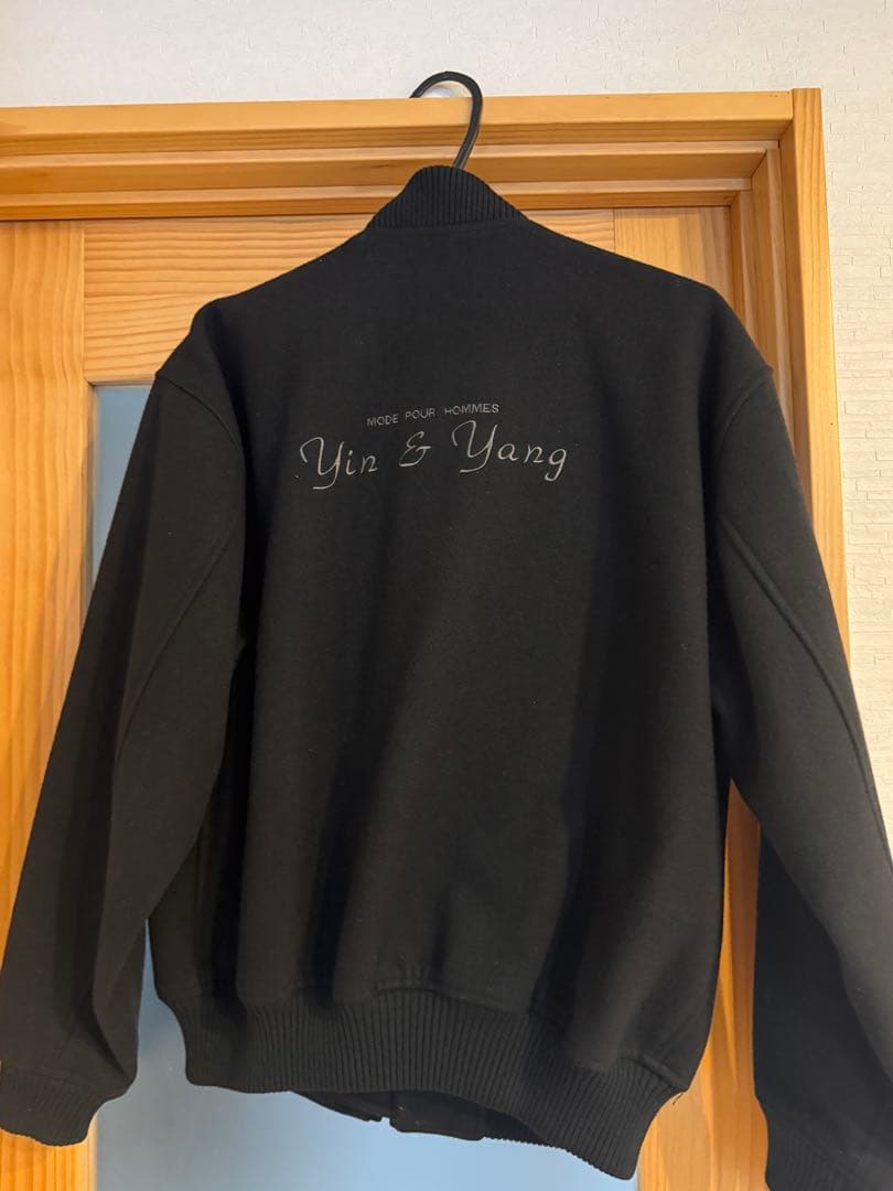 Yin&Yang バックロゴプリントウールギャバブルゾン