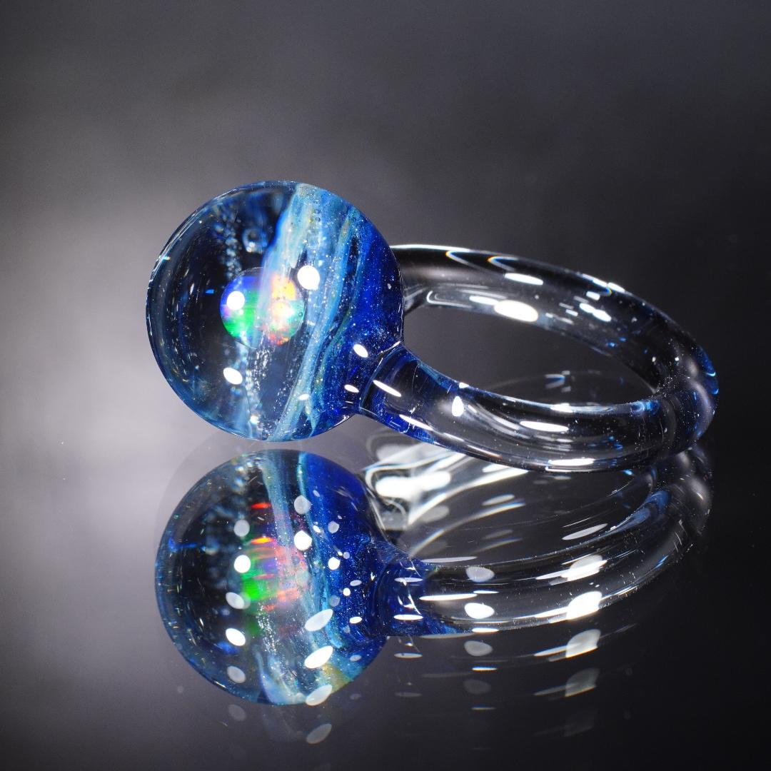 ガラスの小宇宙　レインボーオパール　リング　No.2039