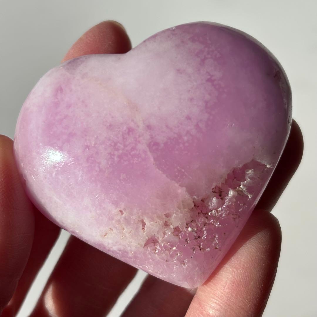 高品質　ピンクアラゴナイト　ハート　天然石