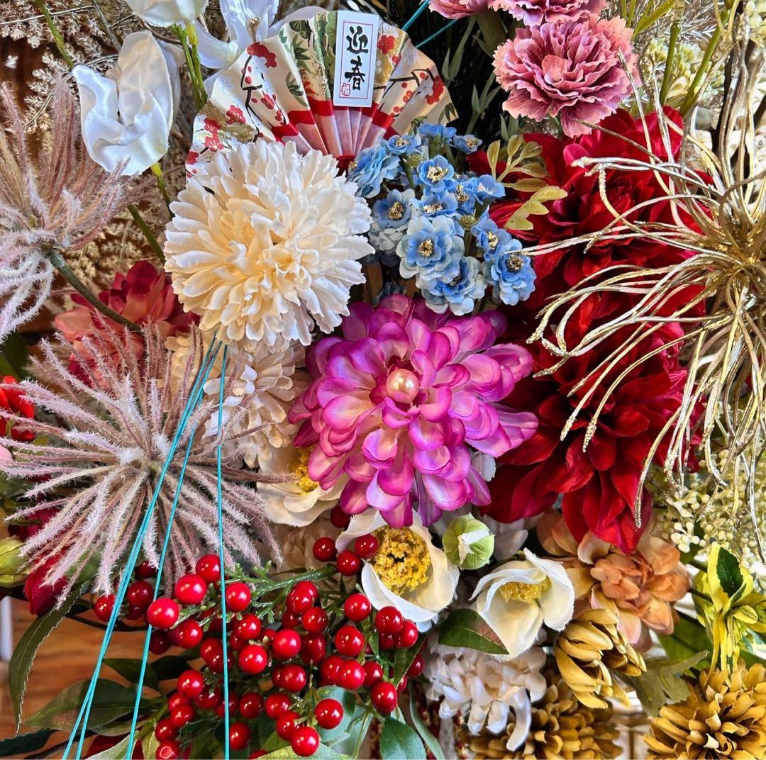 光触媒　人工観葉植物　ウォールグリーン　フェイクグリーン　正月アレンジ8053