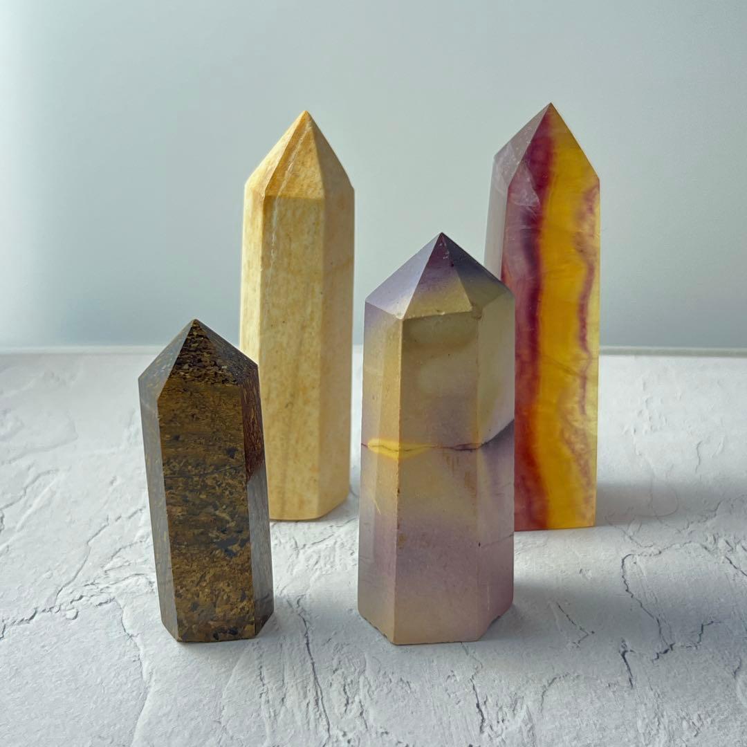 天然石 個性的なタワー4点セット