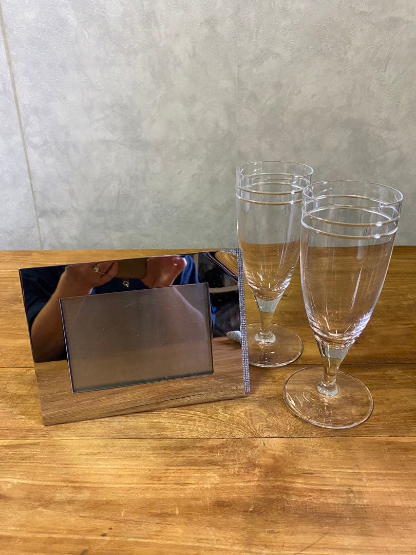 スワロフスキー フォトフレーム　ティファニー　ワイングラス　セット　シャンパン