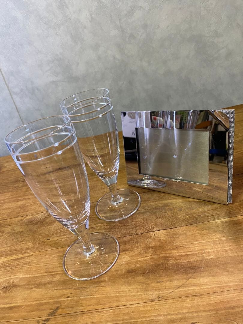 スワロフスキー フォトフレーム　ティファニー　ワイングラス　セット　シャンパン