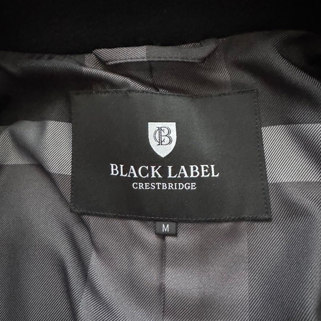 美品　ブラックレーベルクレストブリッジ　スタンドカラーコート　ノバチェック　黒