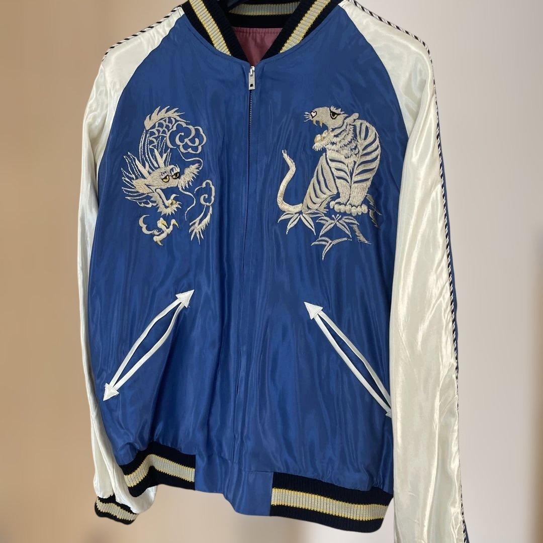東洋エンタースカジャン ドラゴン・虎・日本風景刺繍