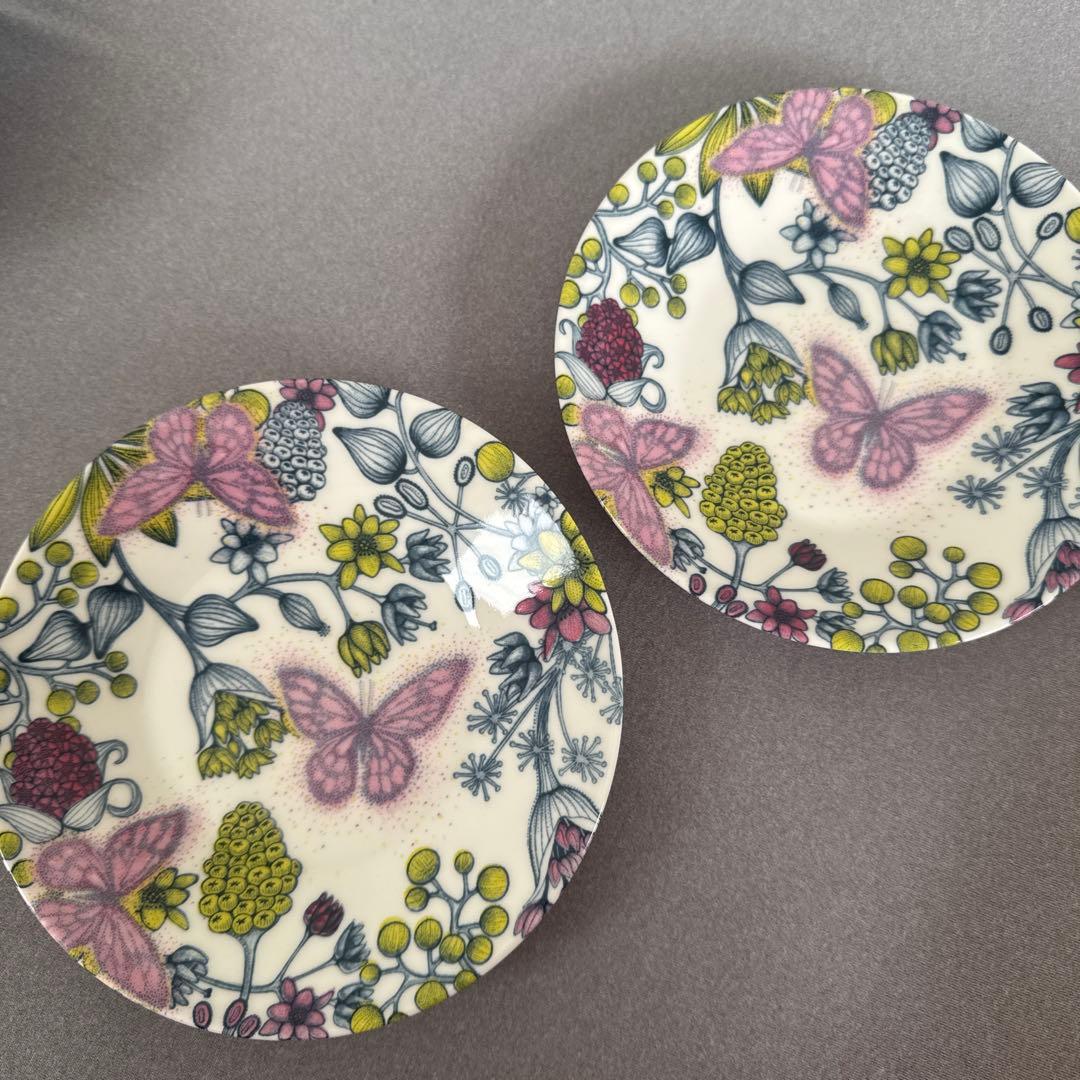 アラビア ルノ バタフライ プレート(ソーサー)2枚