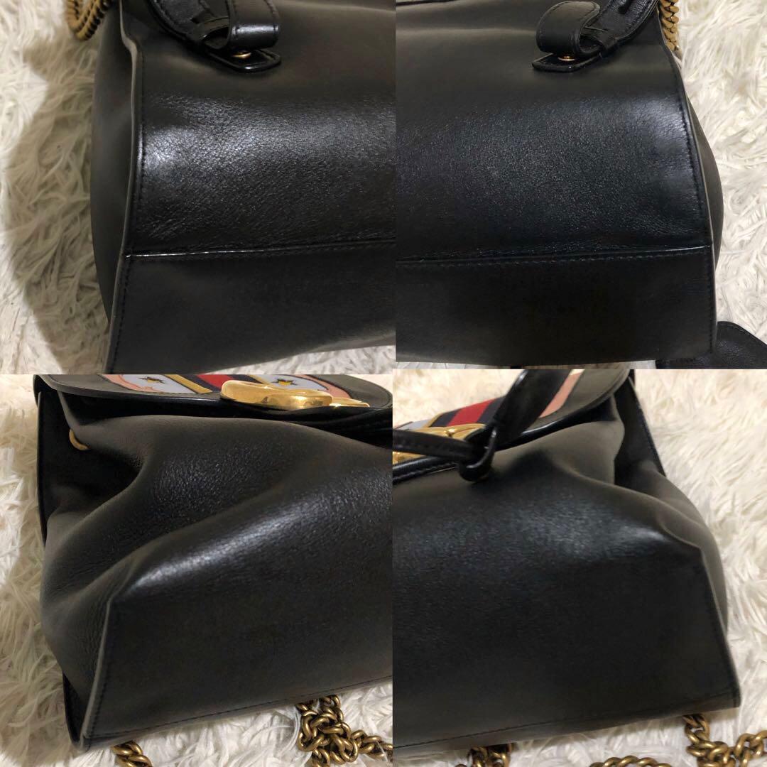 未使用級✨グッチ レザー ミニ リュック チェーン シェリーライン ブラック