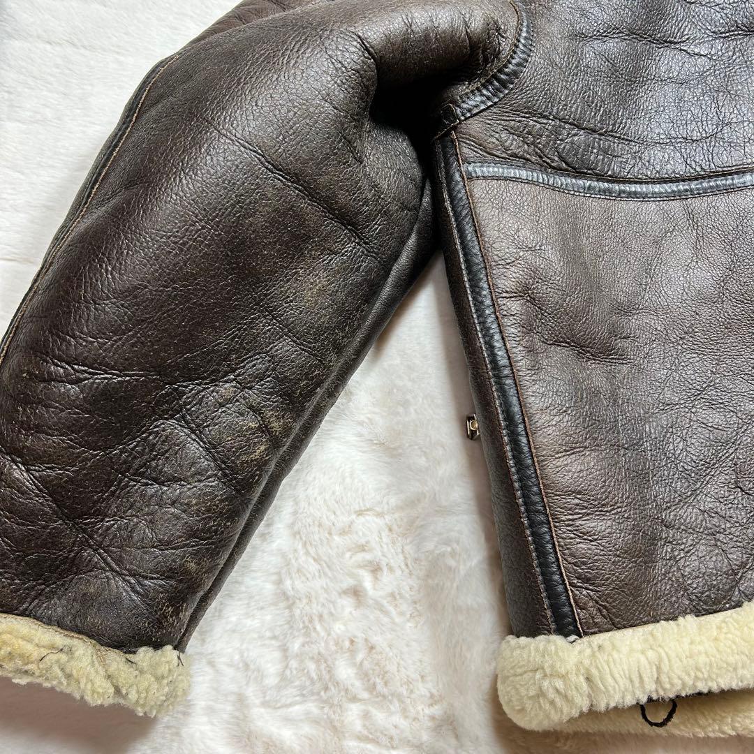 フライトジャケット　ムートンジャケット　D-1 ビンテージ　90s リアルレザー