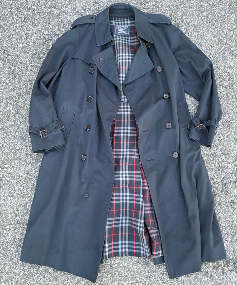 【Burberry】80s トレンチコート navy
