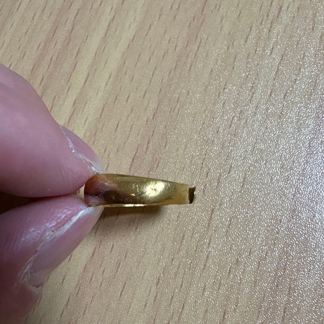 K24 24k 純金 漢字刻印 24金 甲丸リング シンプル