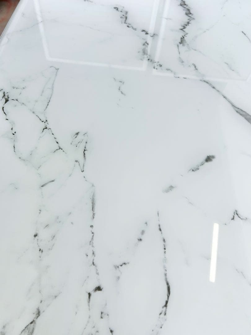 674 ニトリ エスペルト 伸長式 ダイニングテーブル　ガラス ホワイト 白　a