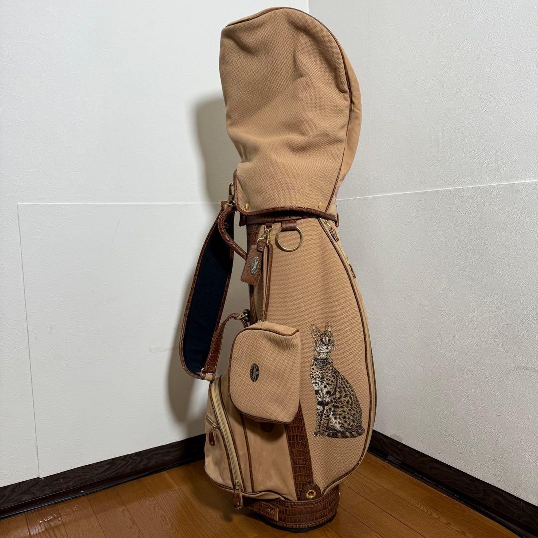 【美品】　伊太利屋　クロコ型押し　キャディバッグ　日本製