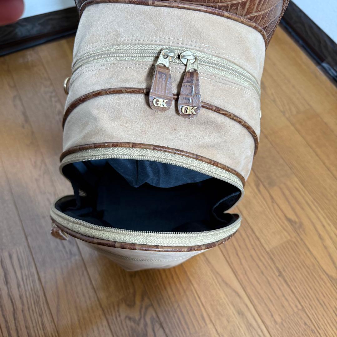 【美品】　伊太利屋　クロコ型押し　キャディバッグ　日本製