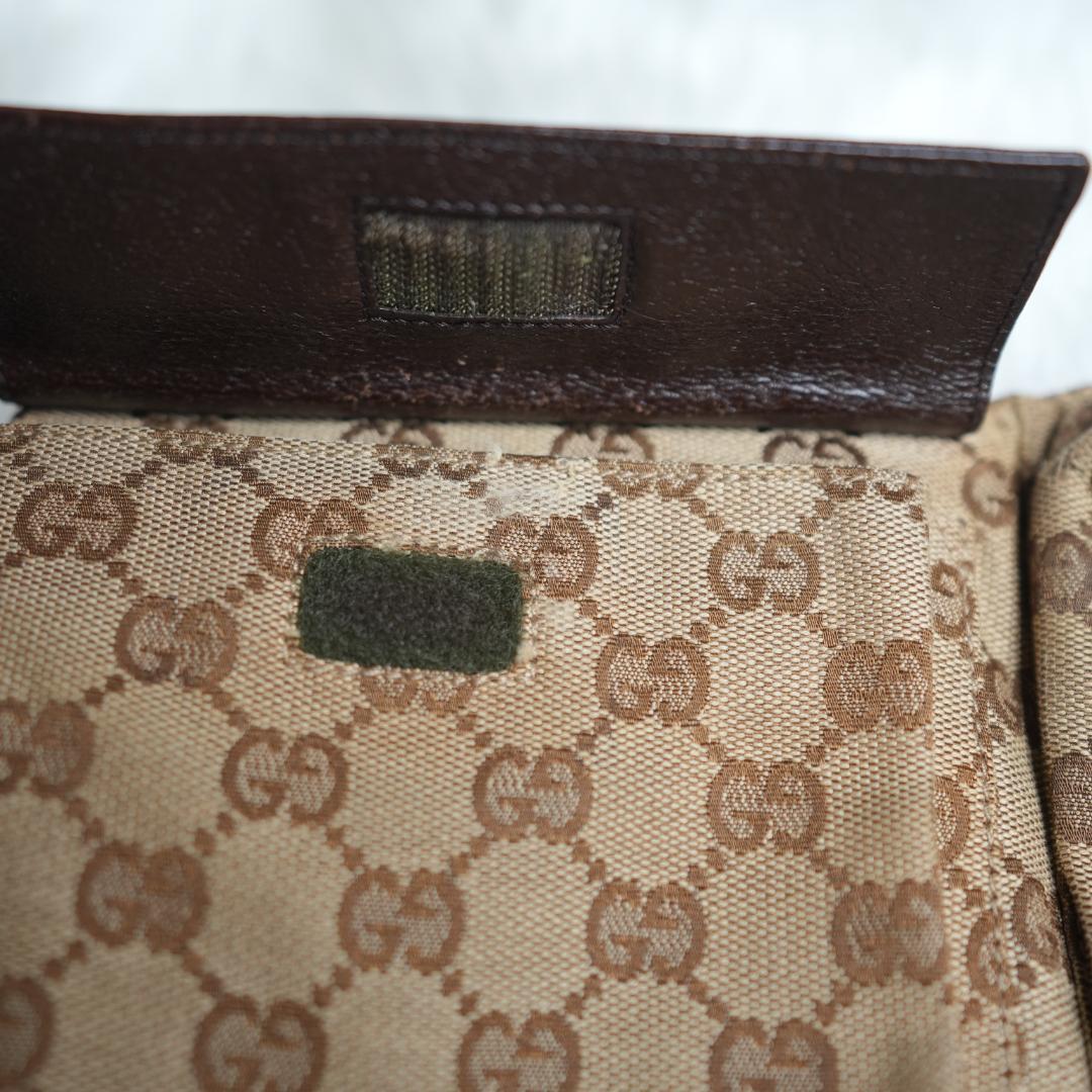 グッチ GUCCI ボディバッグ GG レザー 革 キャンバス ブラウン