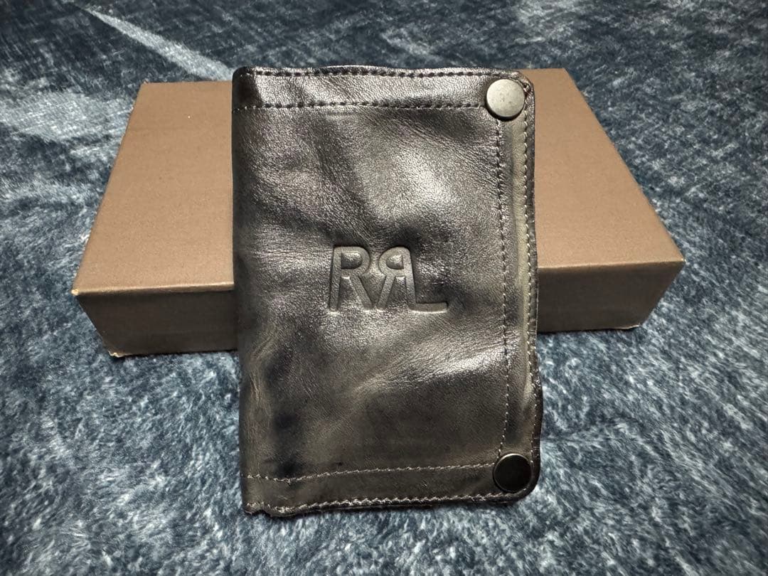RRL ブラックレザーウォレット 財布 ダブルアールエル ビンテージ加工 タグ有