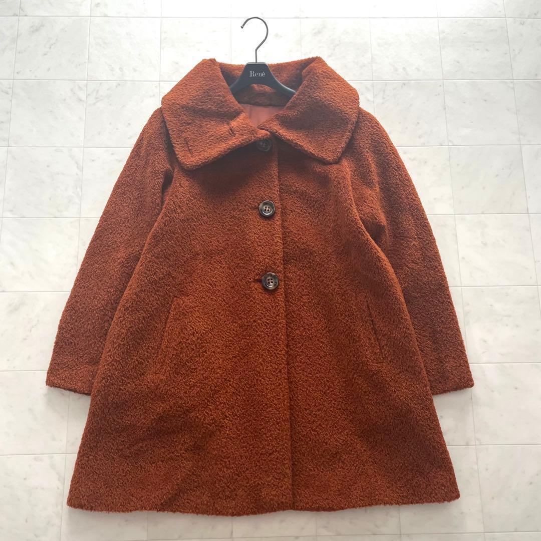 美品♡マックスマーラ 大きいサイズ 42 アルパカシャギーコート オレンジ