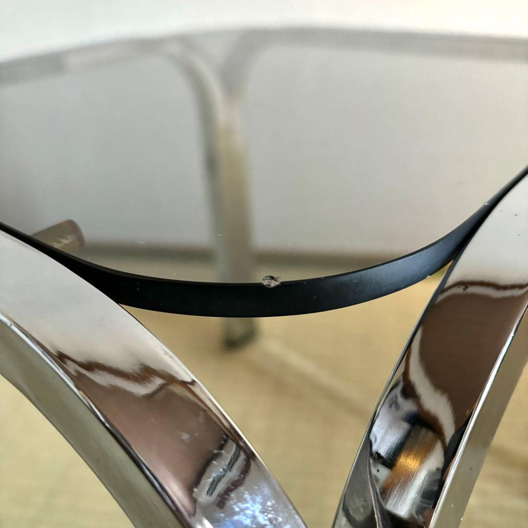 ミッドセンチュリー アイアンフレーム コーヒーテーブル ガラステーブル レトロ