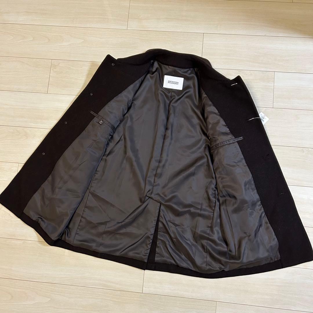 新品 マッキントッシュフィロソフィー ステンカラーコート ウール ブラウン L