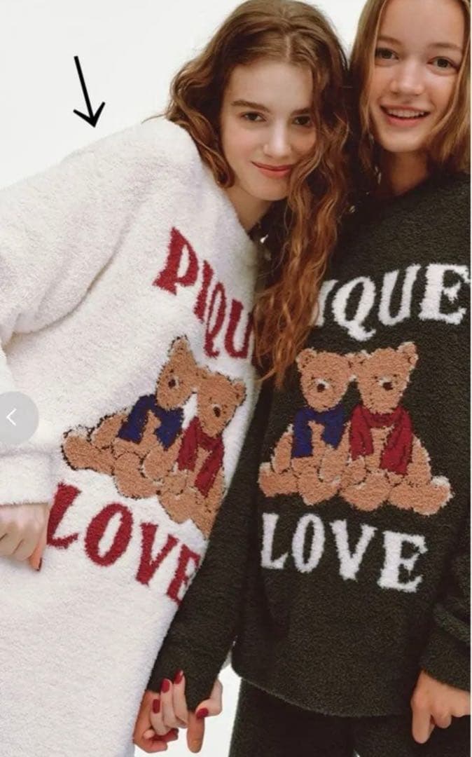 ジェラートピケ✩ベアジャガードワンピース✩2025クリスマスラッピング付き（M）