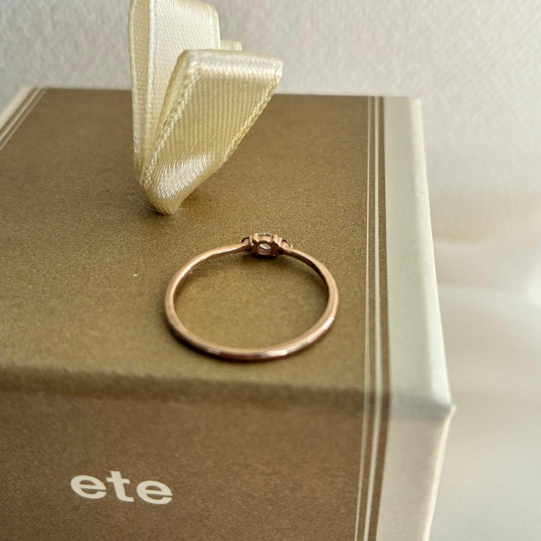 ete k10 ローズカットダイヤモンド　ミストピンク　リング