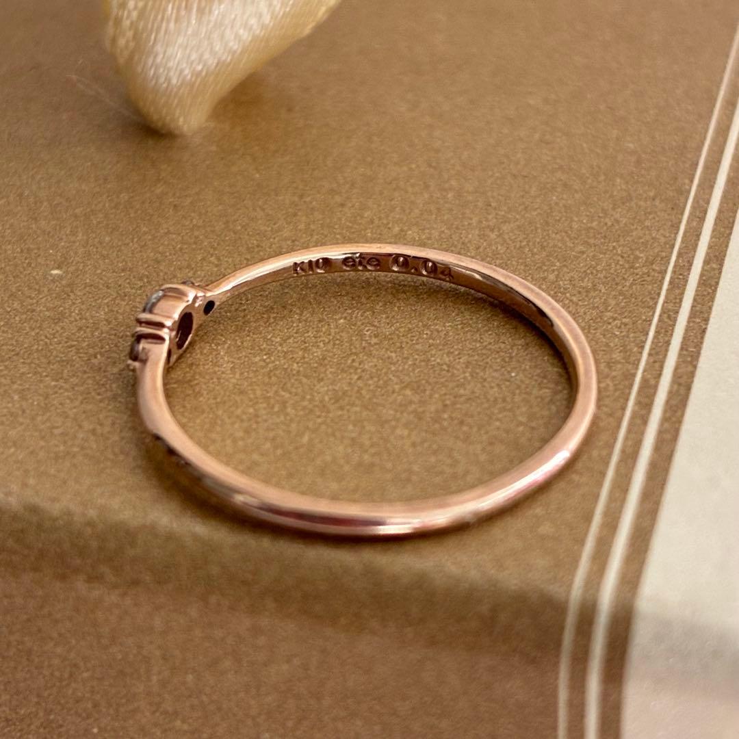 ete k10 ローズカットダイヤモンド　ミストピンク　リング