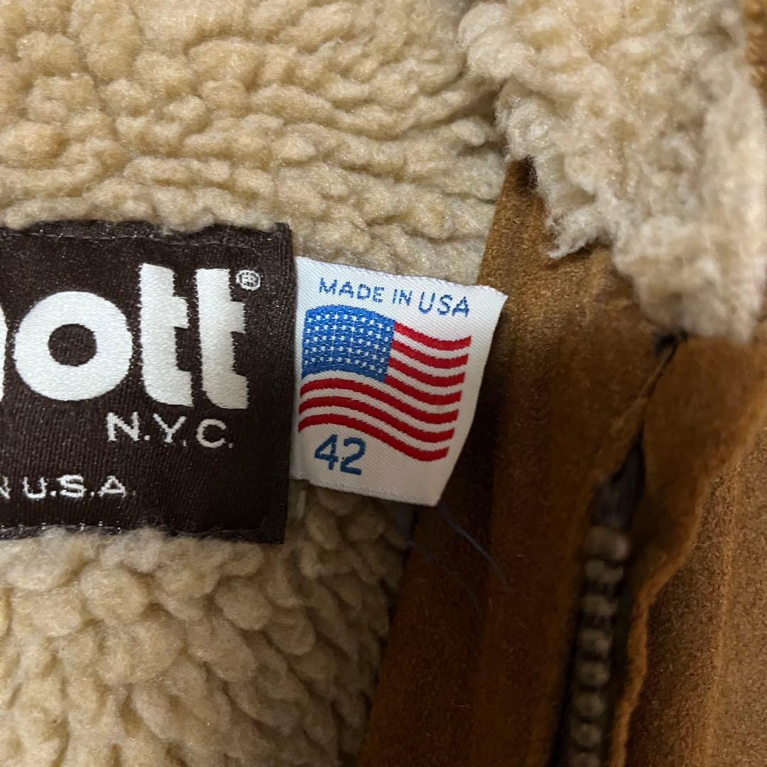 80's Schott スエード レザージャケット USA製 ジップアップ 42