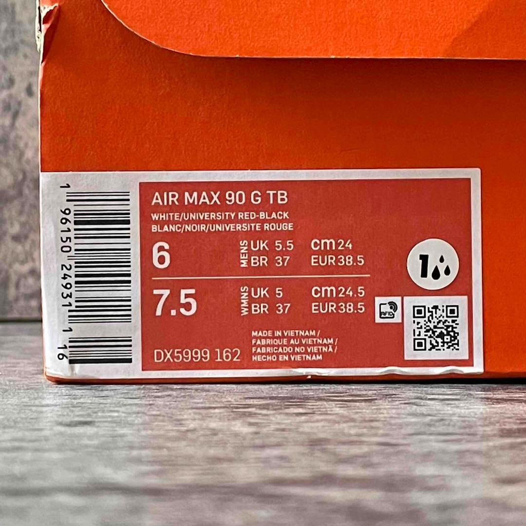 ★NIKE AIR MAX 90 G 赤 24.5 ナイキ エアマックス ゴルフ